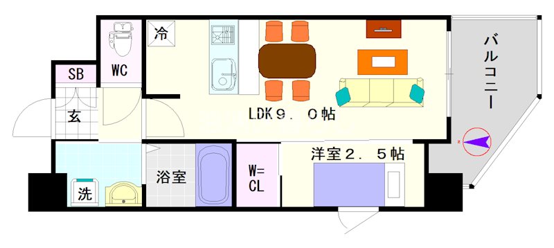 アドバンス難波ラシュレ 間取り