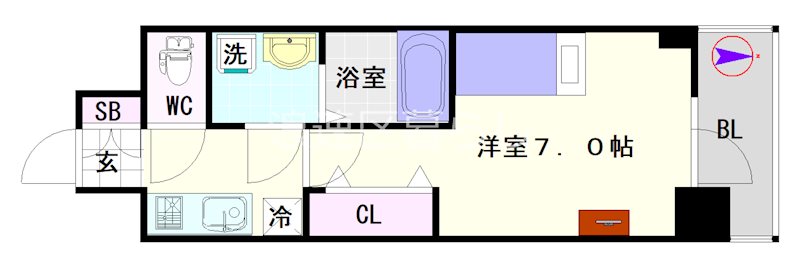 S-RESIDENCE難波大国町Deux 間取り