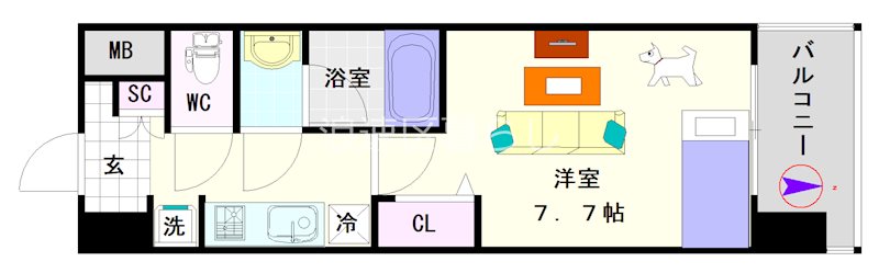 スプランディッド難波Ⅲ 間取り
