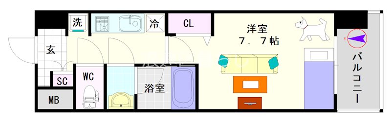 スプランディッド難波Ⅲ 間取り