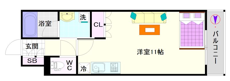 ＣＩＴＹ　ＳＰＩＲＥ難波ＷＥＳＴ 間取り