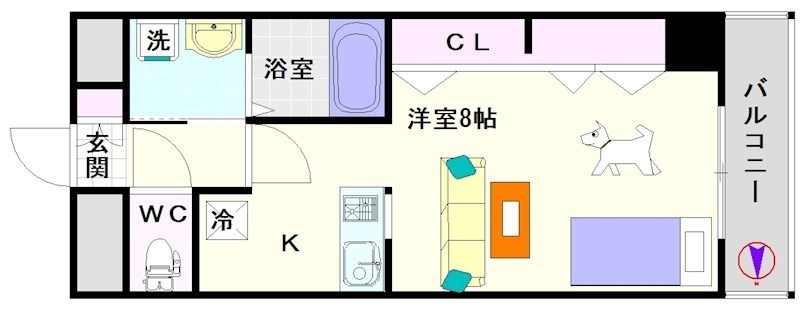 ヒルズ夕陽丘（下寺） 間取り