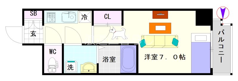 ガーディアンズパレス難波 間取り