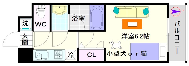 スプランディッド難波Ⅰ 間取り