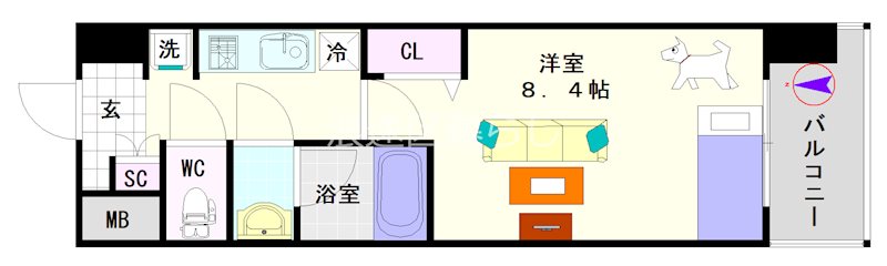 スプランディッド難波Ⅲ 間取り