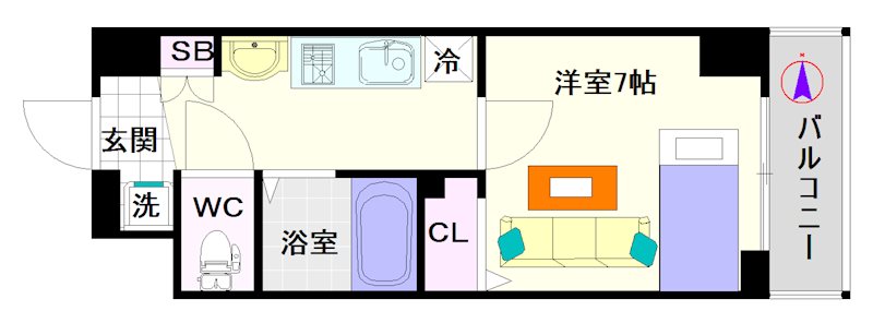 エスリードコート難波ウエスト 間取り