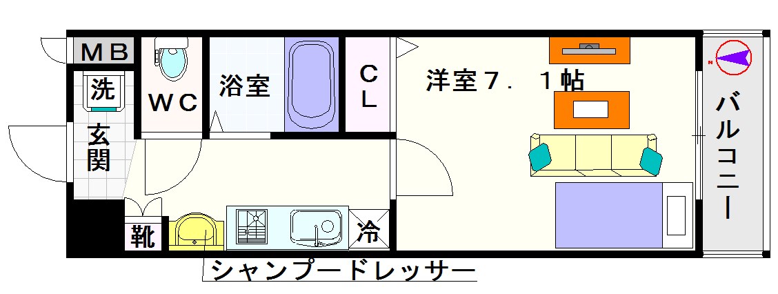 エスリードコート難波ウエスト 間取り
