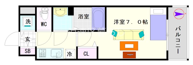 S-RESIDENCE難波大国町Uno 間取り