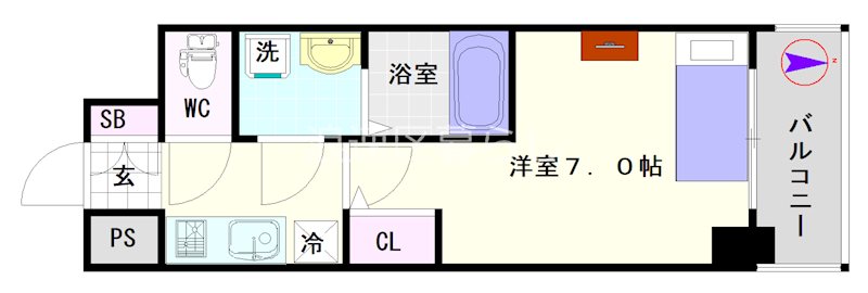 S-RESIDENCE難波大国町Uno 間取り