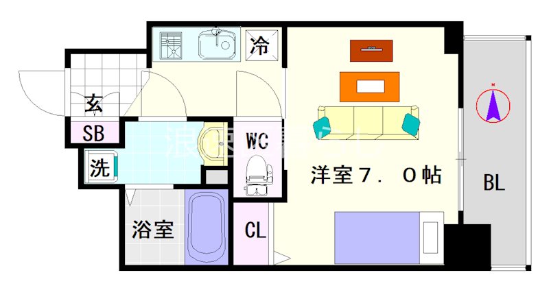 S-RESIDENCE難波大国町Deux 間取り