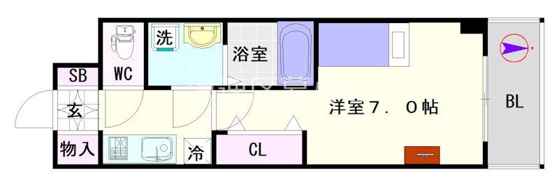 S-RESIDENCE難波大国町Deux 間取り