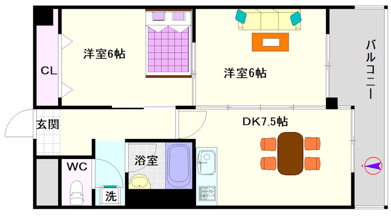 カルマーレなんばＷＥＳＴ 間取り