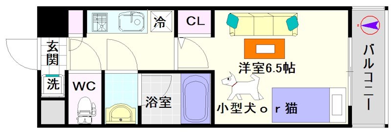 スプランディッド難波Ⅰ 間取り