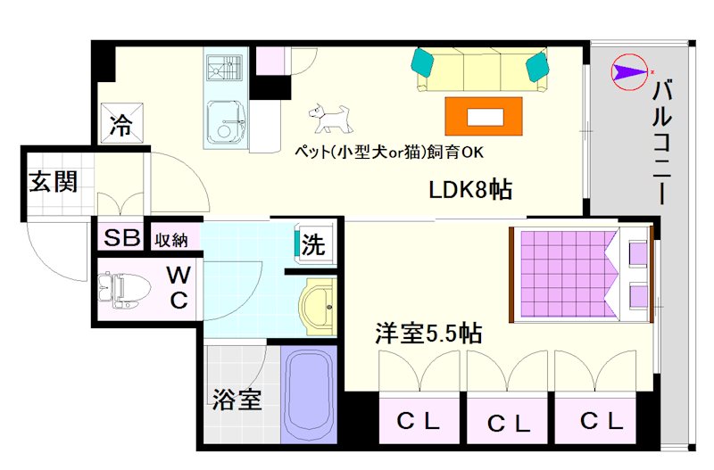 ＣＩＴＹ　ＳＰＩＲＥ難波グレイス 間取り