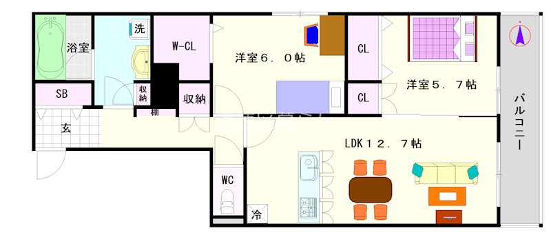 メゾンベール難波 間取り