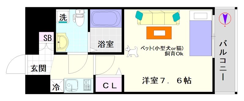 メゾンキコー難波ミナミ 間取り