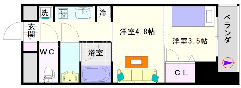 Ｎ°７７　ＮＡＮＢＡ 間取り