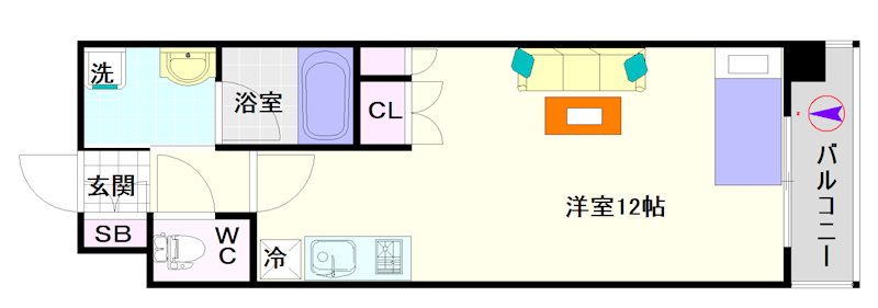 ＣＩＴＹ　ＳＰＩＲＥ難波ＷＥＳＴ 間取り