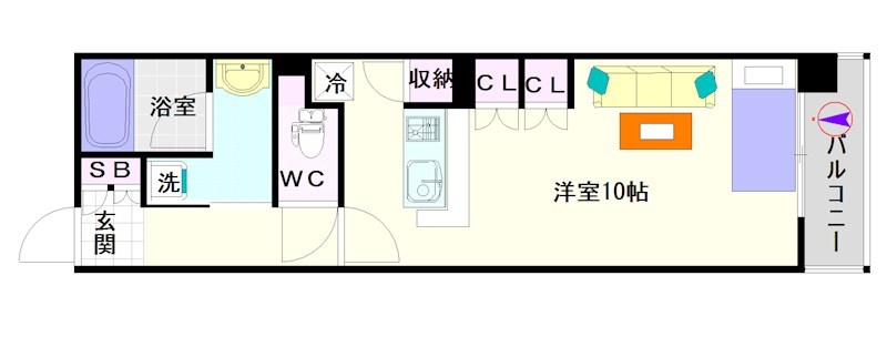 ＣＩＴＹ　ＳＰＩＲＥ難波ＷＥＳＴ 間取り