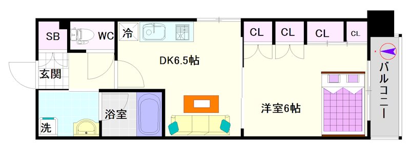 ＣＩＴＹ　ＳＰＩＲＥ難波ＷＥＳＴ 間取り