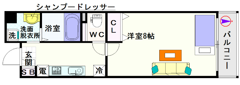 ジェイプライド難波南 間取り