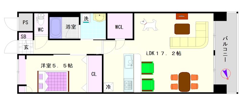 スプランディッド難波WESTⅡ 間取り