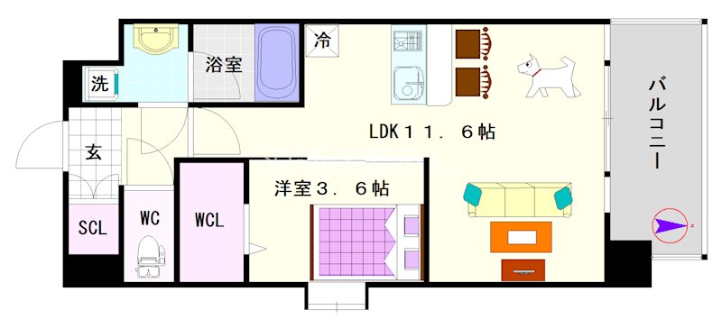 Alivis浪速東SoL TERRACE 間取り