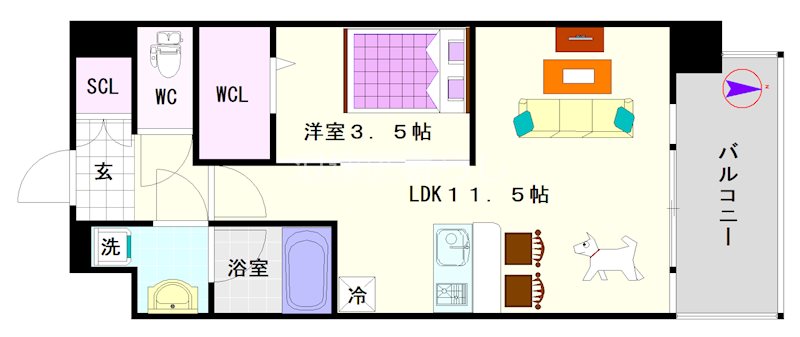 Alivis浪速東SoL TERRACE 間取り