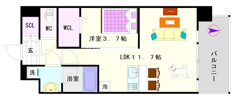 Alivis浪速東SoL TERRACE 間取り