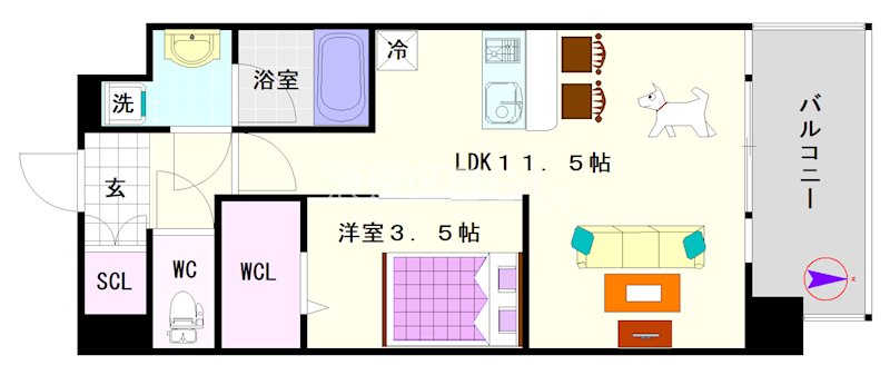 Alivis浪速東SoL TERRACE 間取り