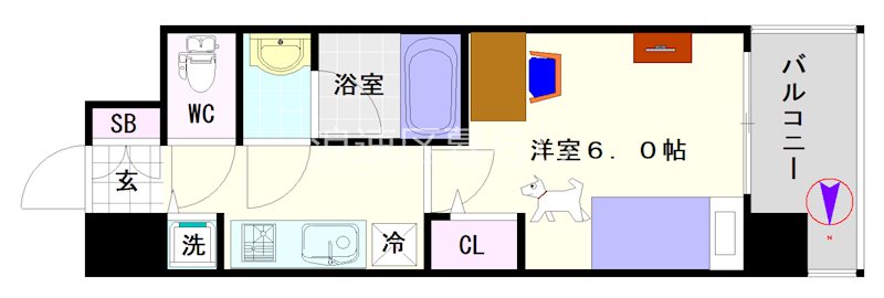 エスリード難波VALORE 間取り