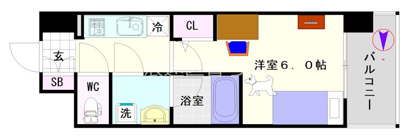 エスリード難波VALORE 間取り