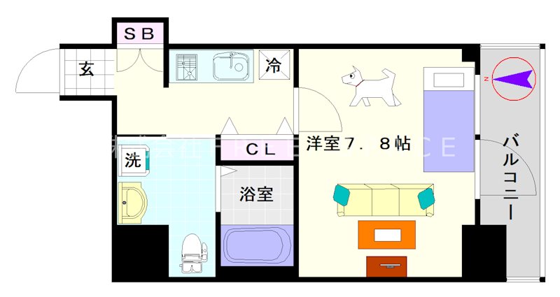 エグゼ難波南Ⅵ 間取り