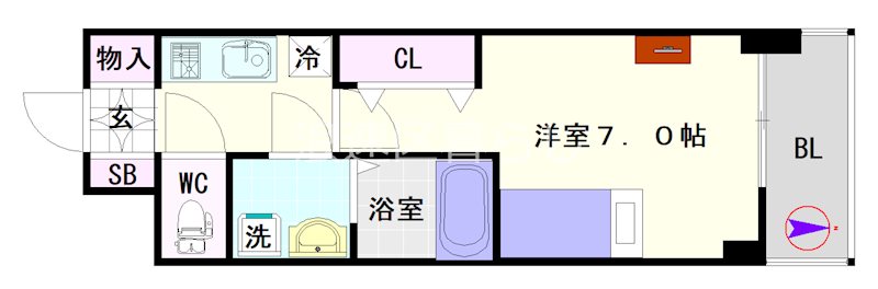 S-RESIDENCE難波大国町Deux 間取り