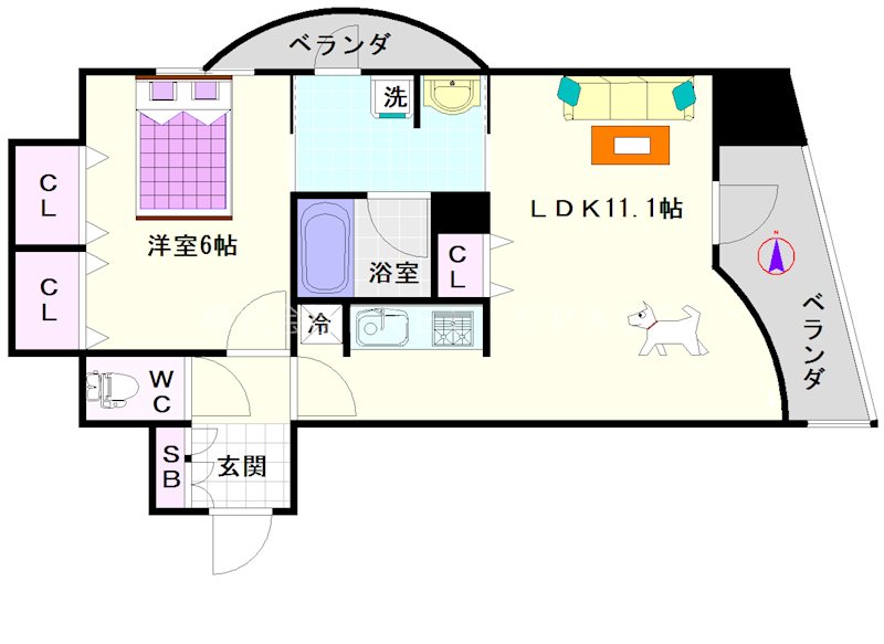 S-RESIDENCE学園坂 間取り