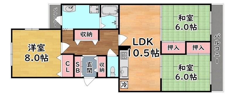 ハイツ仏天垣 間取り