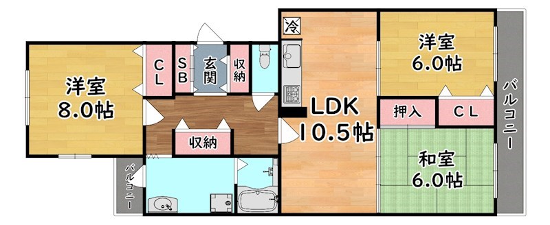 ハイツ仏天垣 間取り