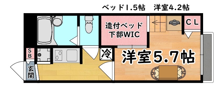 レオパレスアクアブルー青谷 間取り