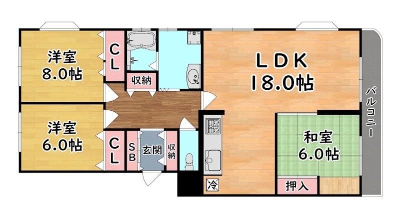 ハイツ仏天垣 間取り