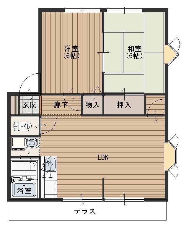 サンガーデン仲B 間取り図