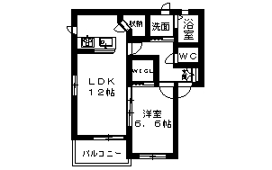 ディアスワンズ長町南A 間取り図