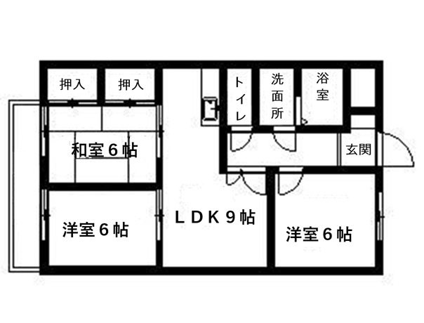 ラフェリオ長町南 203号室 間取り