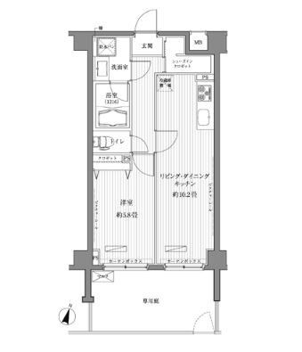 メゾンカルム西新宿 205号室 間取り
