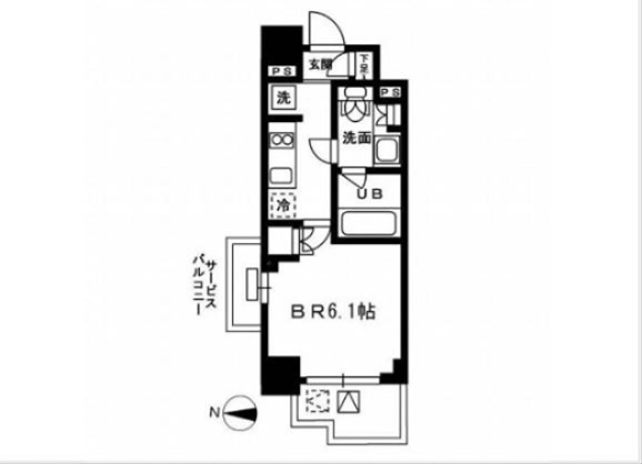 レジディア新宿イーストⅢ 1004号室 間取り