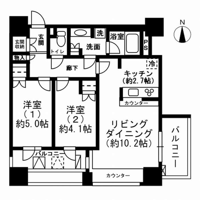 レジディア市ヶ谷 807号室 間取り