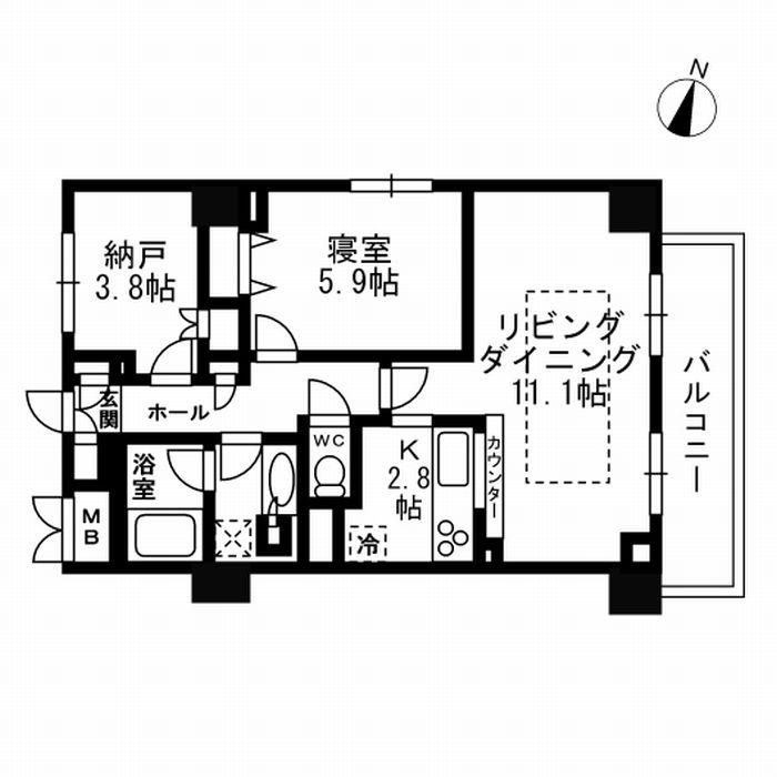 パークフラッツ学芸大学 408号室 間取り