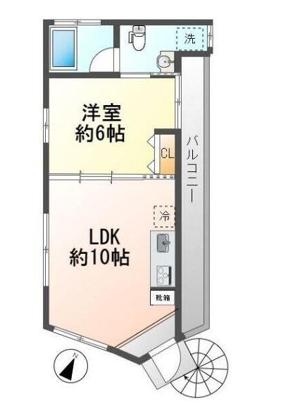 グランエッグス梅ヶ丘E 10号室 間取り