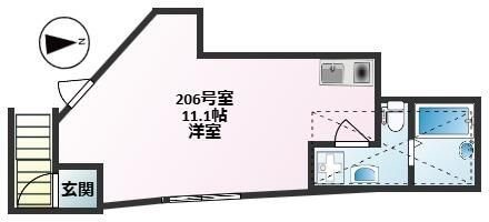 ハレマリノ豪徳寺 206号室 間取り