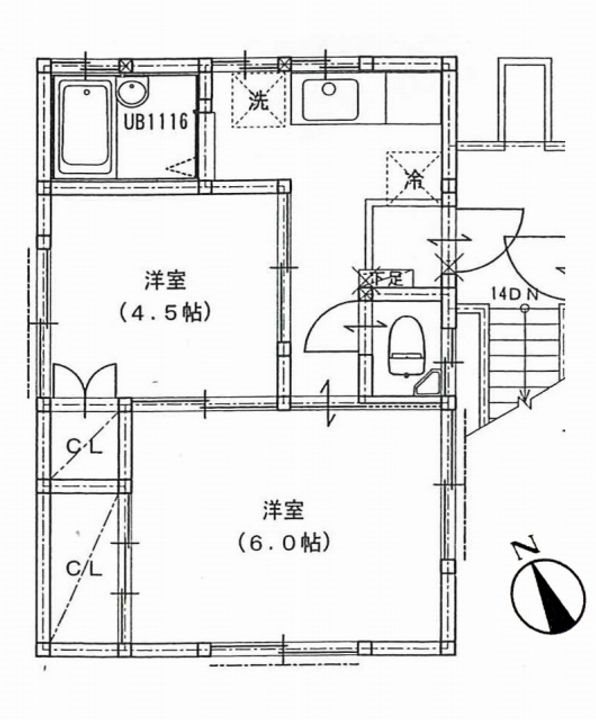 ノイエ下馬 2C号室 間取り