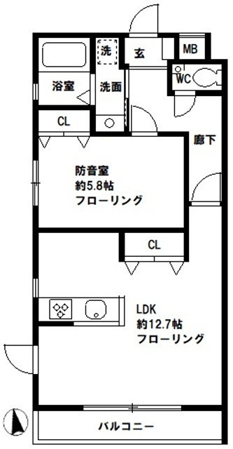 Gainesville2号館 305号室 間取り
